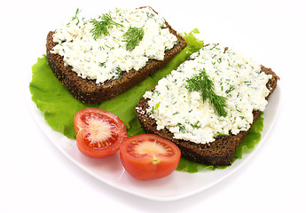Image showing Cream cheese sandwich