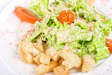 Image showing Caesar salad closeup