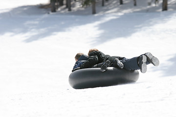 Image showing children sledding