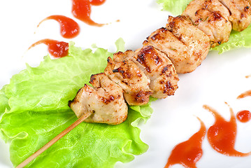 Image showing Grilled chicken meat closeup