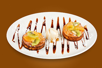 Image showing Tasty dessert with ice cream