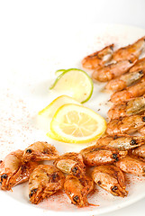 Image showing grilled shrimps