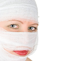 Image showing woman with bandages