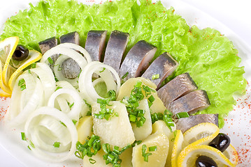 Image showing Herring with vegetables