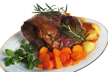 Image showing Joint of lamb on plate