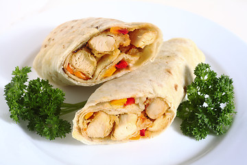 Image showing Chicken fajita close-up