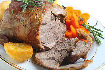 Image showing Roast boneless lamb