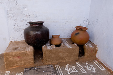 Image showing a traditional old indian kitchen