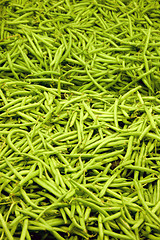 Image showing freshly harvested grean beans at a local market