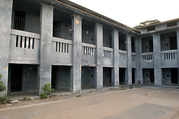 Image showing old deserted rugged building on a bright sunny day