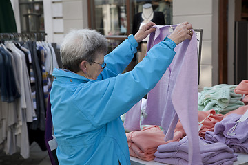 Image showing Senior lady shopping