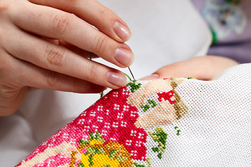 Image showing Cross-stitching