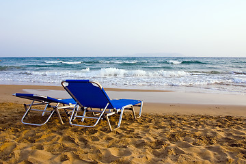 Image showing Blue lounges