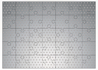 Image showing Silver metal jigsaw puzzle