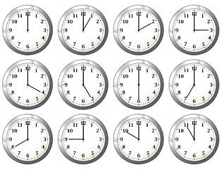 Image showing office clock all times