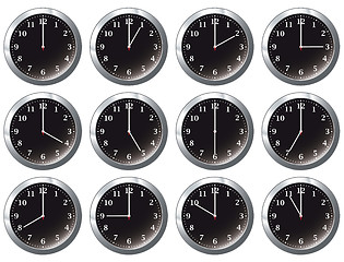 Image showing office clock black all times