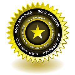 Image showing Approved gold icon