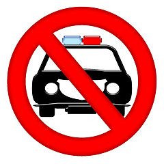 Image showing No Police Cars Area Sign