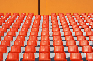 Image showing Red stadium seats