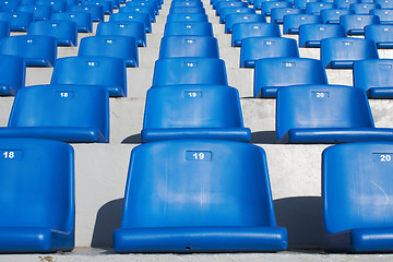 Image showing Blue stadium seats