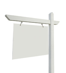 Image showing Blank Real Estate Sign on White