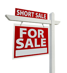 Image showing Short Sale Real Estate Sign Isolated - Left