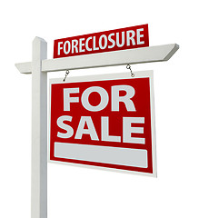 Image showing Foreclosure Real Estate Sign Isolated - Right