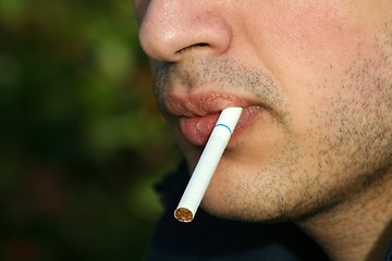 Image showing Person Smoking a Cigarette