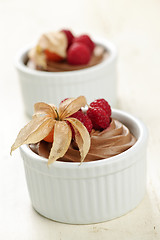 Image showing Chocolate mousse dessert