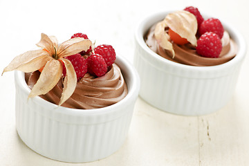 Image showing Chocolate mousse dessert