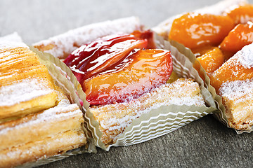 Image showing Pieces of fruit strudel
