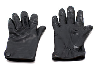 Image showing Black Leather Gloves