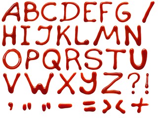 Image showing Ketchup alphabet