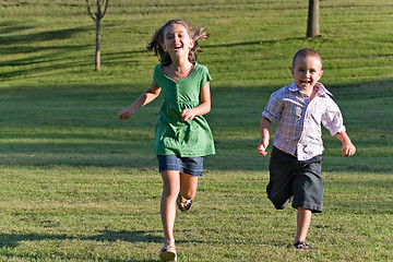 Image showing Two Kids Running