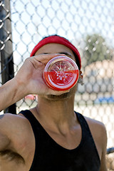 Image showing Athlete Drinking Juice