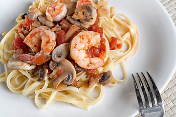 Image showing Shrimp Over Linguine