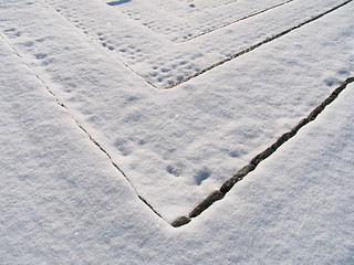 Image showing Snow covered steps