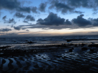 Image showing Nightfall at beach