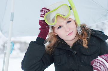 Image showing Girl with mask