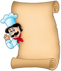Image showing Parchment with lurking chef