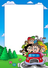 Image showing Frame with family going on vacation