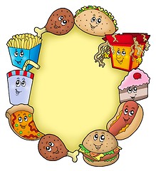 Image showing Various cartoon food frame