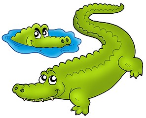 Image showing Pair of cartoon crocodiles