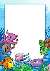 Image showing Frame with various marine animals