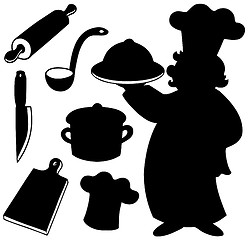 Image showing Chef silhouettes collection