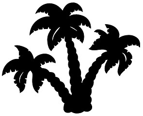 Image showing Palm trees silhouette