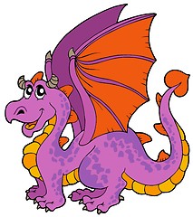 Image showing Cartoon dragon with big wings