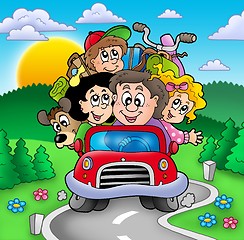 Image showing Happy family going on vacation