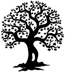 Image showing Spring tree silhouette