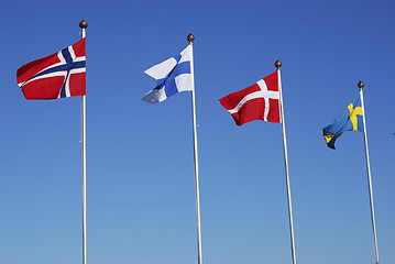 Image showing Nordic Flags